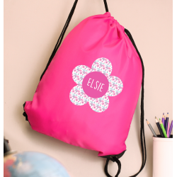 Personalised Flower Pink Kit Bag