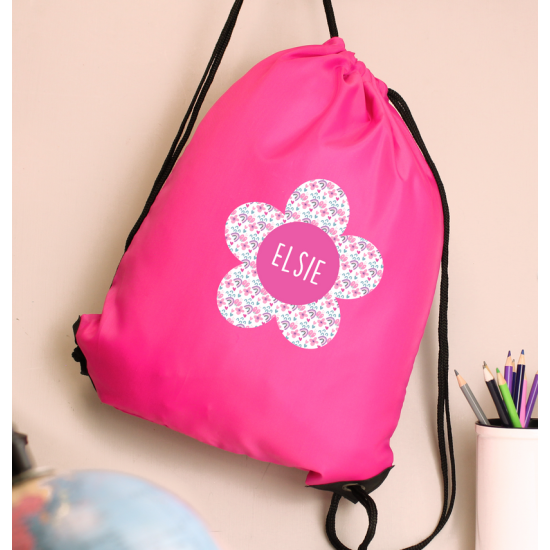 Personalised Flower Pink Kit Bag