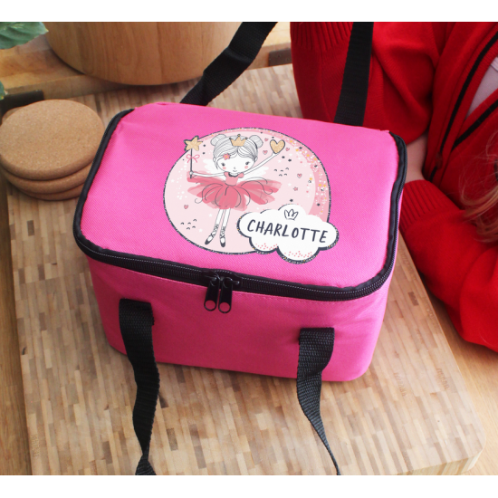 Personalised Princess Ballerina Pink Lunch Bag