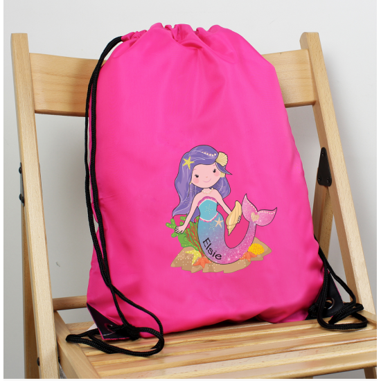 Personalised Mermaid Pink Kit Bag