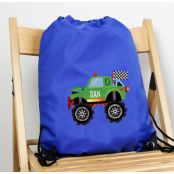 Personalised Monster Truck Blue Kit Bag